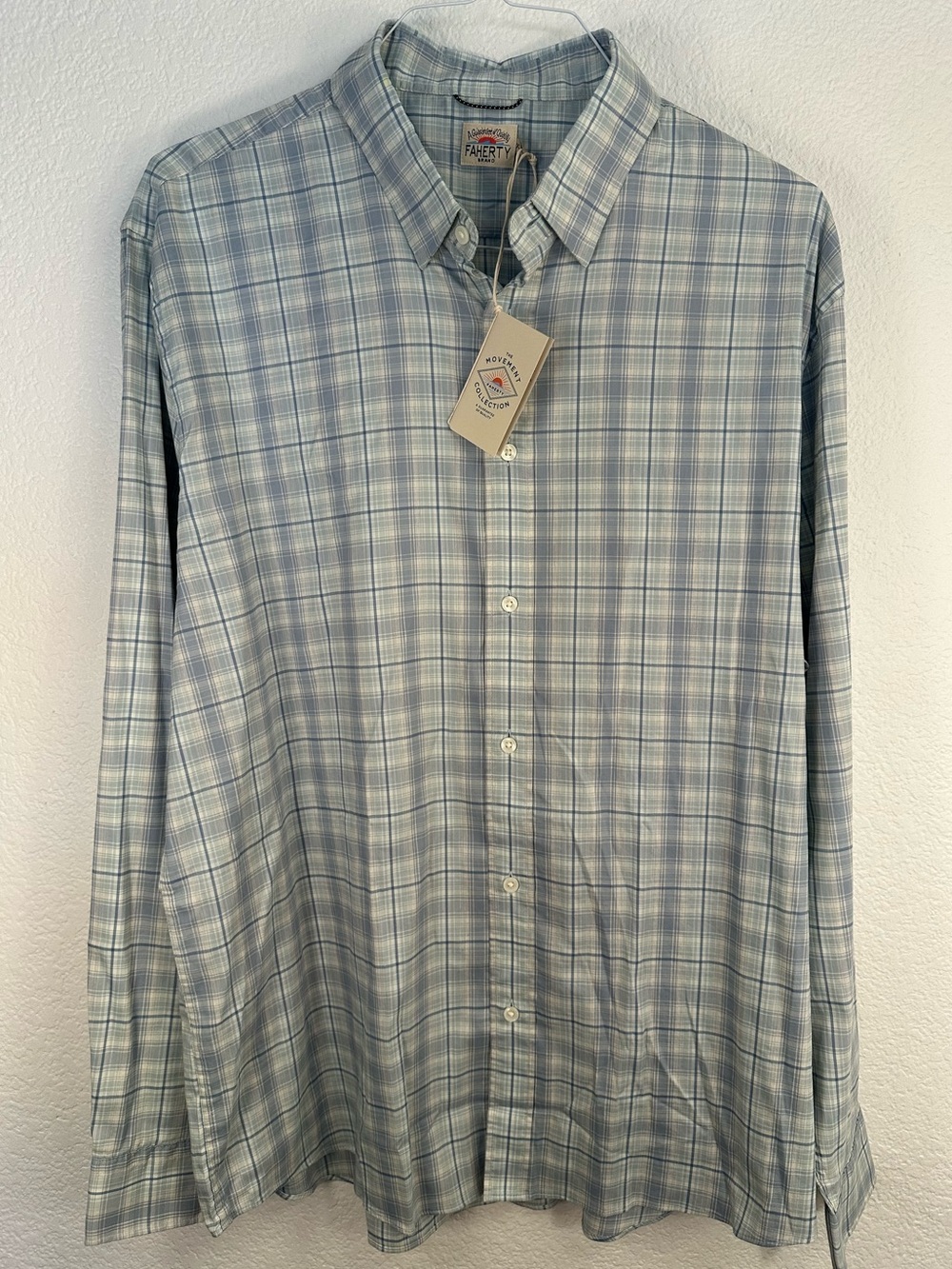 Faherty The Movement Shirt Men’s XXL Beach Cove Plaid Button Down NWT